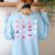 Valentines Day Order Of Operations Valentines Math Teacher Women's Sweatshirt Back Print Light Blue