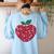 Valentines Day Teacher Hearts Apple Love Teach Women Men Women's Sweatshirt Back Print Light Blue Valentines Day Teacher Hearts Apple Love Teach Women Men Women's Sweatshirt Back Print Light Blue