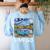 Van Go Retro Vanlife Art Teacher Women's Sweatshirt Back Print Light Blue Van Go Retro Vanlife Art Teacher Women's Sweatshirt Back Print Light Blue