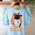Vintage Boston Terrier Grandma Wear Sunglasses Dog Lover Men Women Girls Kids Women's Sweatshirt Back Print Light Blue