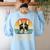 Vintage Boston Terrier Grandpa Dog Lovers Father's Day Women's Sweatshirt Back Print Light Blue