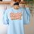 Vintage Boston Terrier Mom Dog Lover Pet Bostie Mama Men Women Girls Kids Women's Sweatshirt Back Print Light Blue