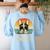 Vintage Boston Terrier Mom Dog Lovers Mother's Day Women's Sweatshirt Back Print Light Blue