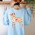 Vintage Floral Boston Terrier For Dog Lover Women's Sweatshirt Back Print Light Blue
