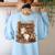 Vintage Ghost Book Reading Pumpkin Gothic Halloween Teachers Women's Sweatshirt Back Print Light Blue Vintage Ghost Book Reading Pumpkin Gothic Halloween Teachers Women's Sweatshirt Back Print Light Blue