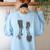 Violin Player Instrument Music Teacher Musical Violinist Women's Sweatshirt Back Print Light Blue Violin Player Instrument Music Teacher Musical Violinist Women's Sweatshirt Back Print Light Blue