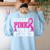 I Wear Pink For My Teacher Breast Cancer Awareness Women's Sweatshirt Back Print Light Blue I Wear Pink For My Teacher Breast Cancer Awareness Women's Sweatshirt Back Print Light Blue