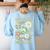 Weird Teachers Build Character Frog Reading Book Librarian Women's Sweatshirt Back Print Light Blue Weird Teachers Build Character Frog Reading Book Librarian Women's Sweatshirt Back Print Light Blue