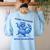Weird Teachers Build Character Shirt Raccoon Dancing Women's Sweatshirt Back Print Light Blue