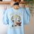 Weird Teachers Build Character Skeleton Book Halloween Women Women's Sweatshirt Back Print Light Blue Weird Teachers Build Character Skeleton Book Halloween Women Women's Sweatshirt Back Print Light Blue