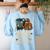 Weird Teachers Build Character Van Bigfoot Art Women's Sweatshirt Back Print Light Blue Weird Teachers Build Character Van Bigfoot Art Women's Sweatshirt Back Print Light Blue