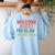 Welcome Back I'm Glad You'Re Here Retro Teacher Greeting Women's Sweatshirt Back Print Light Blue Welcome Back I'm Glad You'Re Here Retro Teacher Greeting Women's Sweatshirt Back Print Light Blue