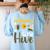 Welcome To The Hive Bee Teacher Back To School Women's Sweatshirt Back Print Light Blue