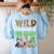 Wild About 3rd Grade Teacher Student Third Grade Zoo Safari Women's Sweatshirt Back Print Light Blue