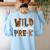 Wild About Pre-K Teacher Student First Day Of Kindergarten Women's Sweatshirt Back Print Light Blue