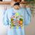 Wild About Teaching Safari Jungle School Teacher Women's Sweatshirt Back Print Light Blue Wild About Teaching Safari Jungle School Teacher Women's Sweatshirt Back Print Light Blue
