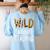 Wild About Teaching Teacher Student First Day Of School Women's Sweatshirt Back Print Light Blue
