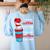 I Will Drink Coffee Here Or There Teacher Teaching Women's Sweatshirt Back Print Light Blue I Will Drink Coffee Here Or There Teacher Teaching Women's Sweatshirt Back Print Light Blue