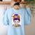 Witchy Teacher Halloween Messy Bun Teacher Bleached Women's Sweatshirt Back Print Light Blue Witchy Teacher Halloween Messy Bun Teacher Bleached Women's Sweatshirt Back Print Light Blue