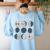 Women Science Teacher Moon Phases Scientist Back To School Women's Sweatshirt Back Print Light Blue