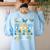 World Down Syndrome Day Awareness T21 Teacher Women Men Kids Women's Sweatshirt Back Print Light Blue
