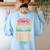 Worlds Best Boston Terrier Aunt Women's Sweatshirt Back Print Light Blue