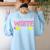 Y'All Gonna Write Today Writing Teacher English Teacher Joke Women's Sweatshirt Back Print Light Blue Y'All Gonna Write Today Writing Teacher English Teacher Joke Women's Sweatshirt Back Print Light Blue