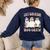 1st Grade Boo Crew Groovy Halloween Floral Ghost Kid Teacher Women's Sweatshirt Back Print Navy