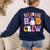1st Grade Boo Crew Spooky First Grade Halloween Teacher Women's Sweatshirt Back Print Navy