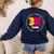 3K Team & Teacher Squad Threes Crew PreK Elementary Team Women's Sweatshirt Back Print Navy