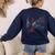 Acoustic Guitar Player Shirt Vintage Music Teacher Guitarist Women's Sweatshirt Back Print Navy