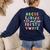 Alphabet ABC Elemeno Teacher Student Back To School Women's Sweatshirt Back Print Navy