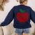 Apple Dot Pattern Art Teacher Appreciation Men Women Humor Women's Sweatshirt Back Print Navy Apple Dot Pattern Art Teacher Appreciation Men Women Humor Women's Sweatshirt Back Print Navy
