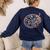 Art Teacher Pumpkin Scary Halloween Costume Men Women Women's Sweatshirt Back Print Navy