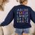 Back To School Kindergarten Alphabet ABC Teacher Women Kids Women's Sweatshirt Back Print Navy