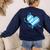 Bavarian Flag As Heart Blue Diamond Bavaria Women's Sweatshirt Back Print Navy