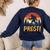 Bigfoot Sasquatch Prost Retro Bavarian Oktoberfest Men Women Women's Sweatshirt Back Print Navy