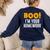 Boo I'm Your Homework Halloween Teacher Costume Women's Sweatshirt Back Print Navy