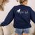 Boston Terrier Boston-Bulldog For Men Women Kids Women's Sweatshirt Back Print Navy