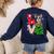Boston Terrier Christmas Tree Lights Santa Dog Xmas For Men Women Kids Women's Sweatshirt Back Print Navy