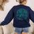 Boston Terrier Cowboy UFO Shirt Vintage Western Dog Mom Tee Women's Sweatshirt Back Print Navy