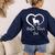 Boston Terrier Dad Cute Boston Terrier Silhouette Heart Premium Women's Sweatshirt Back Print Navy