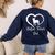 Boston Terrier Dad Cute Boston Terrier Silhouette Heart Women's Sweatshirt Back Print Navy