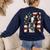 Boston Terrier Dog American Flag 4th Of July Patriotic Puppy Women's Sweatshirt Back Print Navy