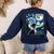 Boston Terrier Dog Art Van Gogh Starry Night Boston Terrier Women's Sweatshirt Back Print Navy