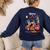 Boston Terrier Dog Christmas Happy Hallothankmas Halloween For Men Women Kids Women's Sweatshirt Back Print Navy