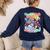 Boston Terrier Dog Christmas Snowman Winter Snow Women's Sweatshirt Back Print Navy