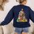 Boston Terrier Dog Christmas Tree Lights Xmas Pajama For Men Women Kids Women's Sweatshirt Back Print Navy