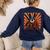 Boston Terrier Dog Japanese Art Samurai Ukiyo-e Women's Sweatshirt Back Print Navy