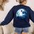 Boston Terrier Dog Moon Dog Mom Dad Women Men Dog Lovers Women's Sweatshirt Back Print Navy